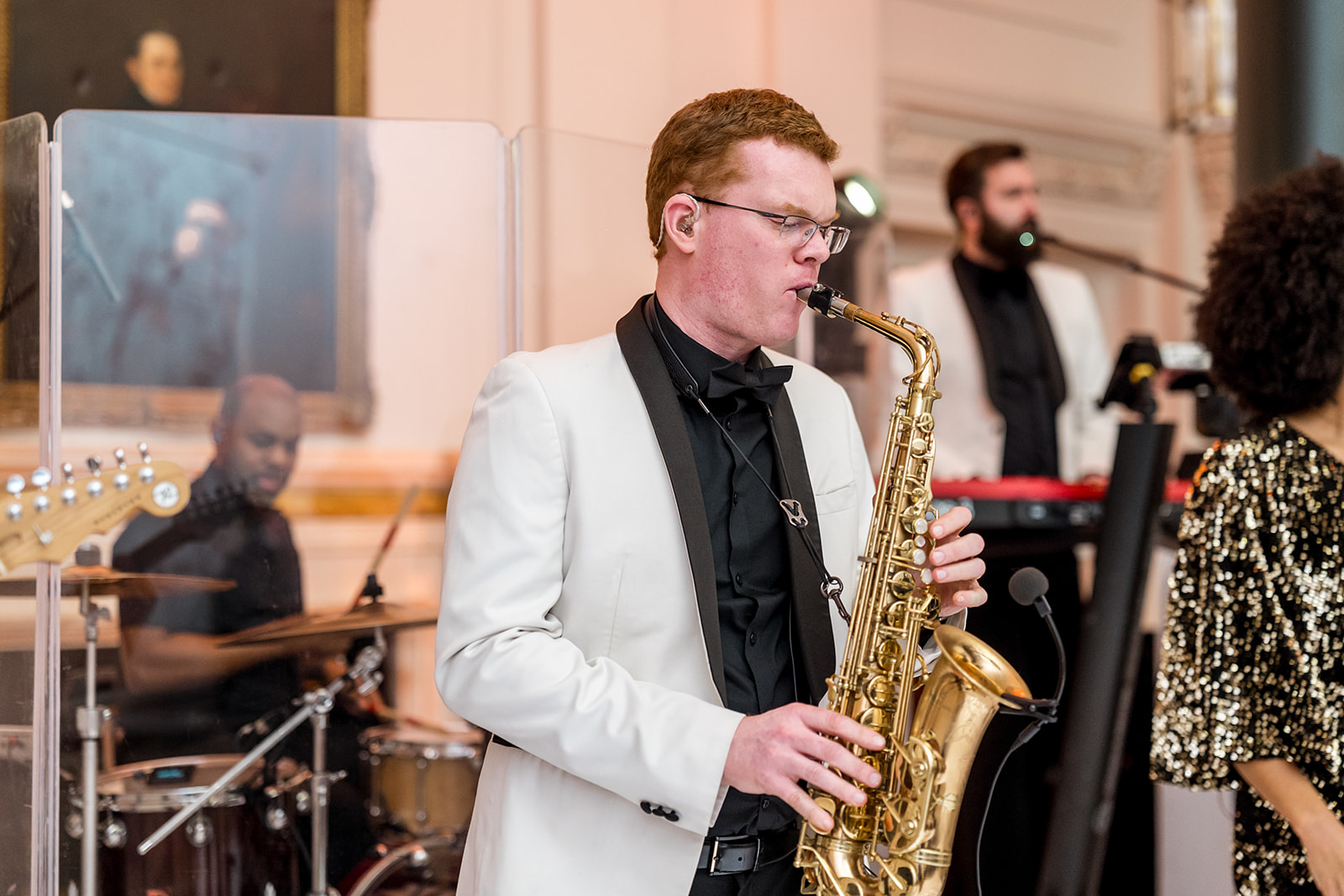 saxophonist worth from Mair & James wedding