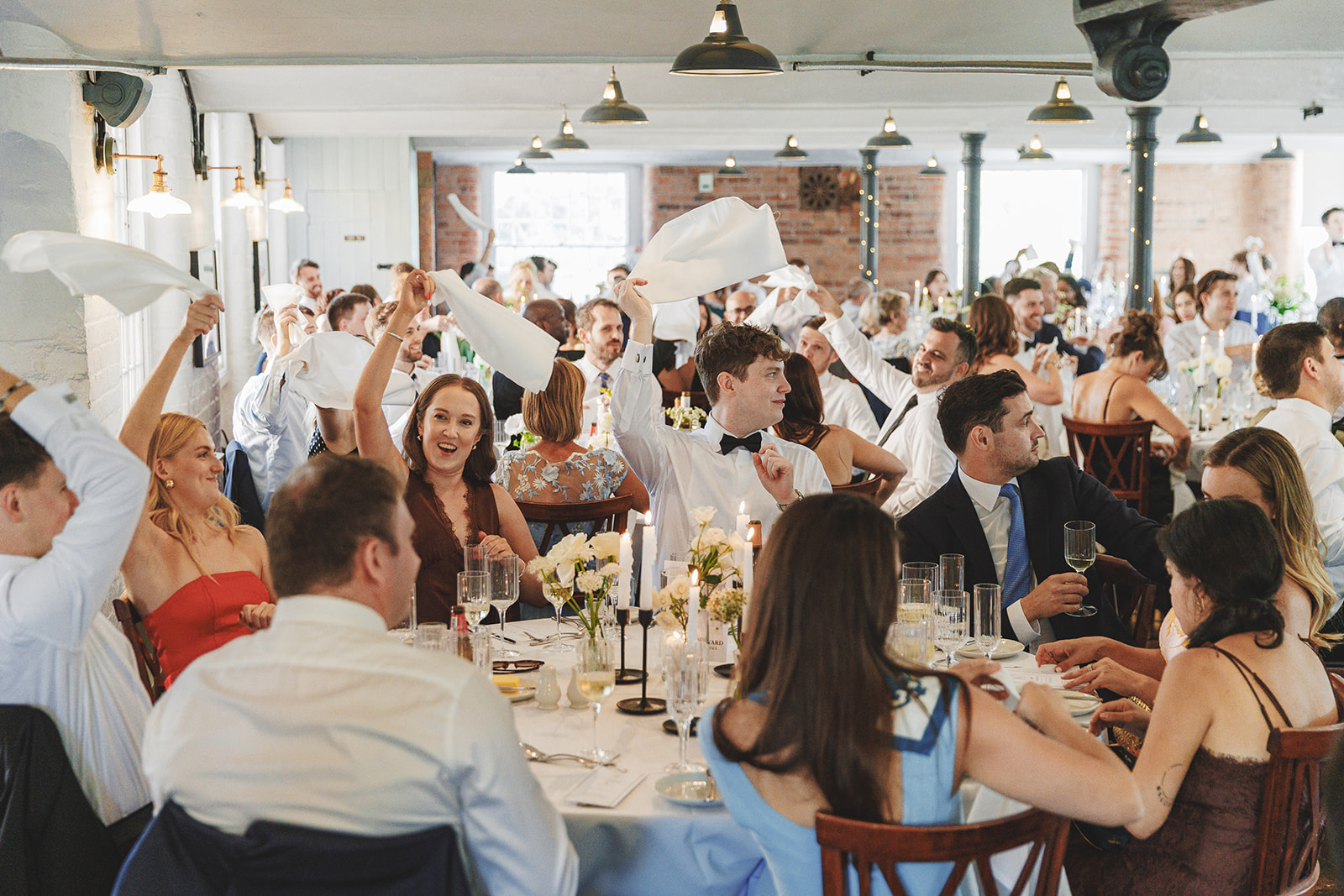 reception from Hannah & Max - The West Mill Venue wedding